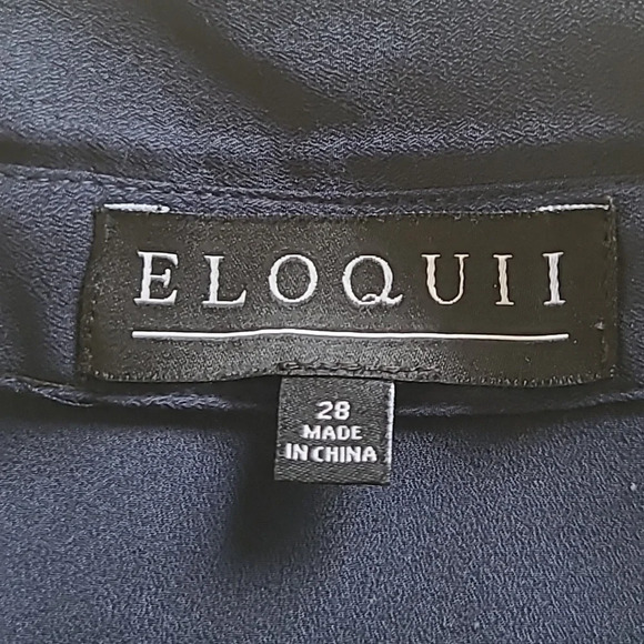 Eloquii Navy Chiffon Button Down - Size 28 - Picture 4 of 6